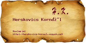 Herskovics Kornél névjegykártya